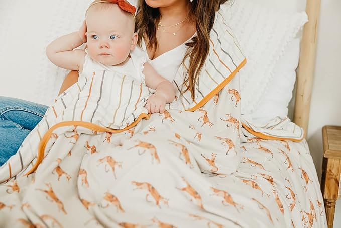 Copper Pearl Jumbo 3-Layer Baby Blanket: Soft Baby Quilts for Boys and Girls | Breathable, Cozy, Toddler Blanket | Baby Quilt for Newborns | 46x46 Premium Polyester/Rayon | Swift