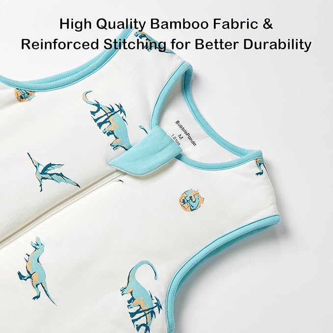 BubblePanda Rayon Made from Bamboo Toddler Sleep Sack with Feet 1.0 Tog Ultra Soft Toddler Sleeping Sack 3t-4t Sleep Bag Walker Quilted Wearable Blanket with Legs 2-Way Zipper Lightweight Extra Long