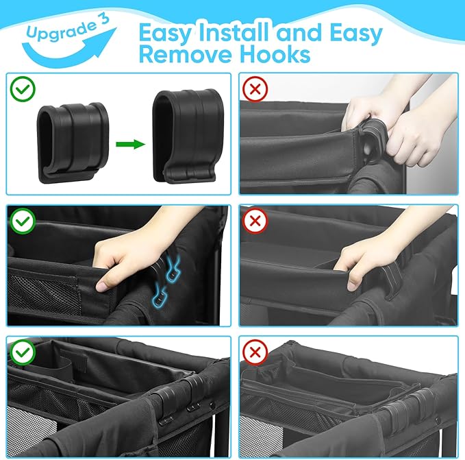 Myvikcar Stroller Snack Tray with Anti-Falling Bottle Holders for Wonderfold Wagon,Waterproof Faux Leather Interior,Easy to Install and Remove (W4)