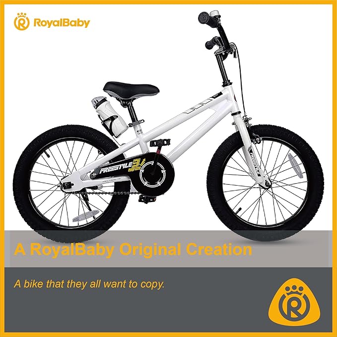 RoyalBaby Kids Bike Freestyle Classic & EZ Balance Pedal Switchable Bicycle, 12 14 16 18 Inch, 3-10 Years Toddler to Big Kids