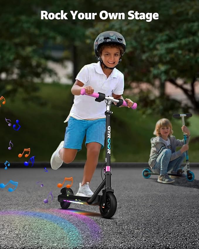 Gyroor H30 Max Electric Scooter for Kids, LED Dispaly, 150W Powerful Motor, Dual Brake System, Adjustable Height and Speed, Best Presents for Kids