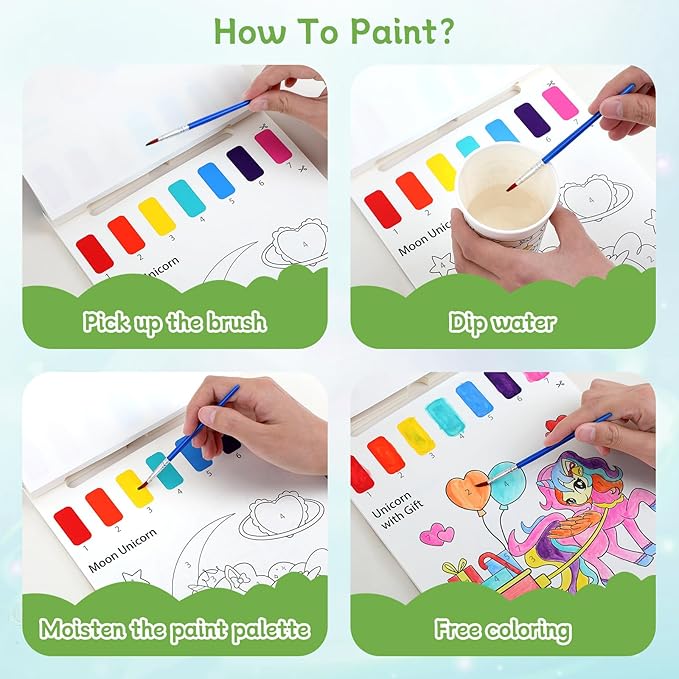 PERRYHOME Paint with Water Coloring Books for Kids,Mess Free Toddler Watercolor Painting Set,Animal Arts and Crafts Toys-Birthday Christmas Gifts for Toddlers Girls Ages 3 4 5 6 7 8