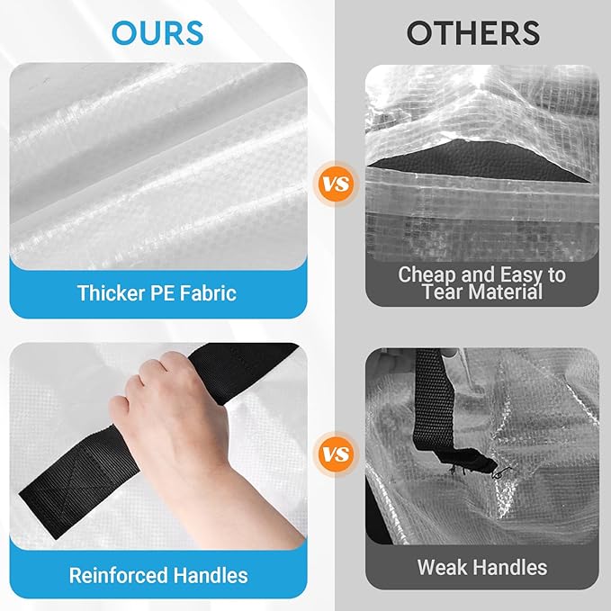 Mattress Bag for Moving and Storage, Extra Thick Mattress Cover with Heavy Duty Handles & Premium Zippers, Waterproof Mattress Storage Bag, Reusable Moving Bag (Cali-King Size)