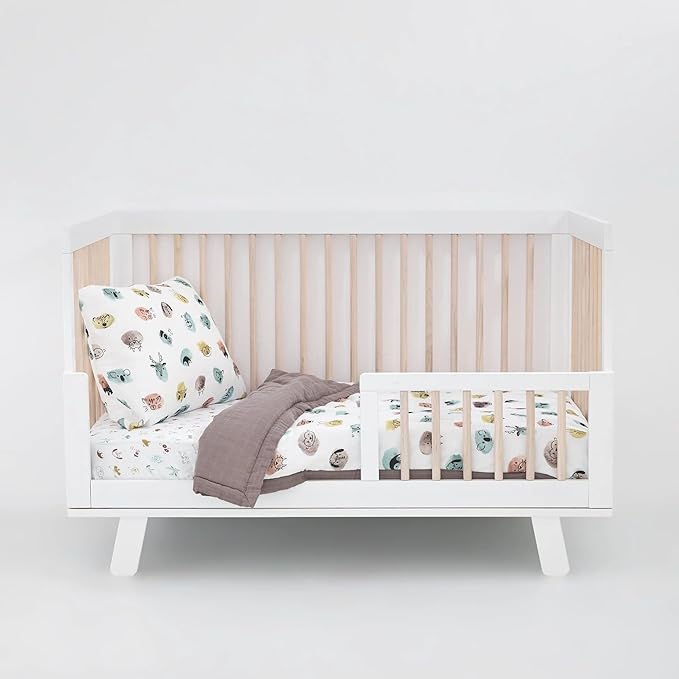 Little Unicorn Toddler Bedding 3-Piece Set | Super Soft & Breathable Muslin Fabric | for Convertible Cribs & Toddler Beds (Watercolor Critters)