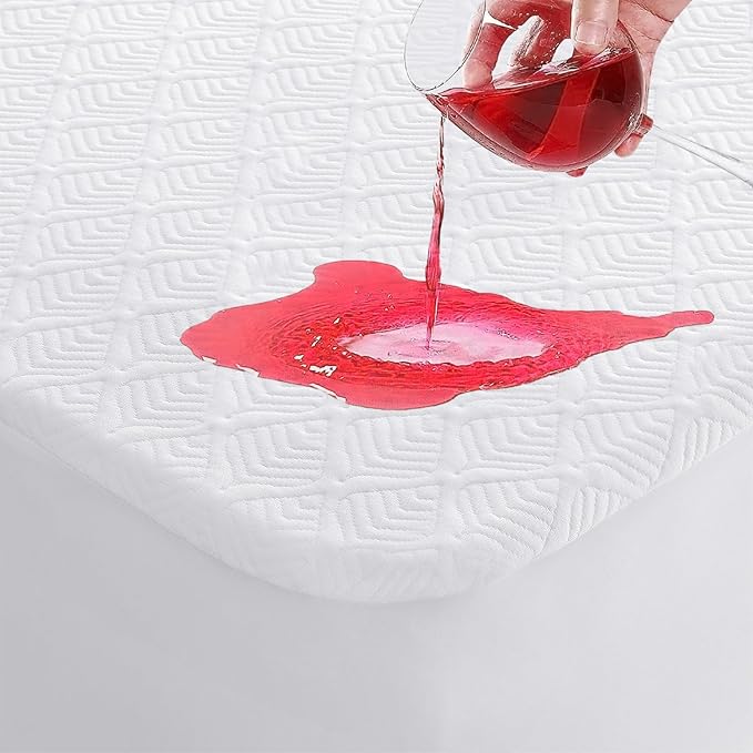 Twin Size Waterproof Mattress Protector Cooling Mattress Pad Mattress Cover, Extremely Cozy Bed Cover 3D Air Fabric Smooth Soft Noiseless Washable, 5''-18'' Deep Pocket