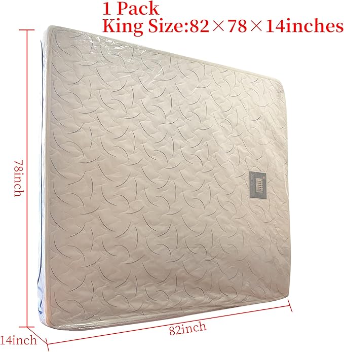 King Mattress Bag for Moving and Storage-3 Mil Zipper Plastic Waterproof Mattress Storage Bag