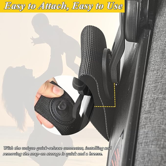 Clip-On Storage Bag Compatible with Doona Stroller & Carseat, Large Capacity Storage Space Diaper Bag with Non-Slip Zipper, Stroller Organizer Bag Wearable Backpack Mother's Bag All Day Bag