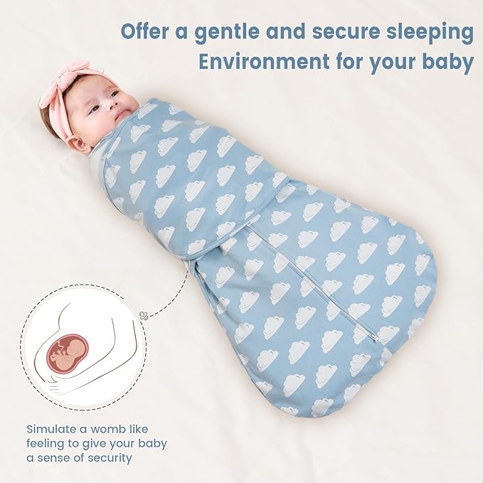 ZIGJOY Baby Swaddle Sleep Sack, 1.0 TOG Sleep Sack Swaddles for Newborns & infant 0-6 Months 100% Cotton Baby Wearable Blanket for Newborn Registry Essentials