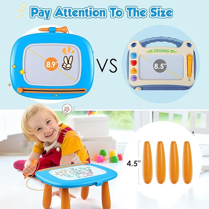 Smasiagon Toddler Girl Boy Toys,Magnetic Drawing Board for Toddlers,Early Learning Doodle Board Writing Painting Sketch Pad, Birthday Easter Valentines Day Gifts for 1 2 3 Year Old (Light Blue)