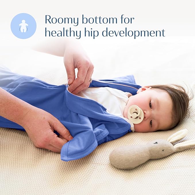 SleepingBaby Zipadee-Zip Transition Swaddle - Cozy Baby Swaddle Blanket with Zipper Convenience - Roomy Wearable Blanket for Easy Diaper Changes - Classic Navy, Large (12-24 Month) - 2 Pack