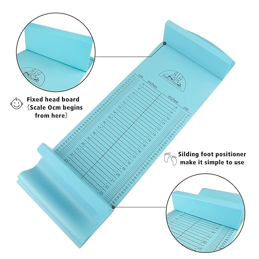 Medarchitect Baby Height Measuring Mat, Infantometer Ruler,Growth Height Chart for Newborns, Toddlers, Infants,Home Use and House Visits -Blue