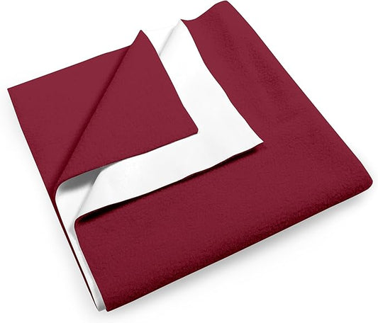 Waterproof Mattress Protector for Adults and Kids, Reusable Mattress Protector (Maroon, 19 x 27 Inch)
