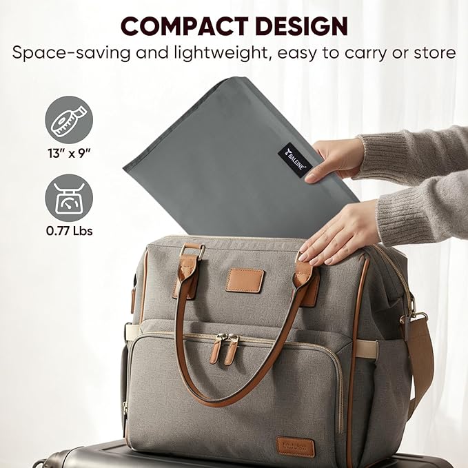 BALEINE Car Seat Travel Bag for Airplane, Water-Resistant Car Seat Bags for Air Travel, Foldable Cover with 3 Handles, Fits Toddler Carseat, Convertible and Booster Seats (Gray)