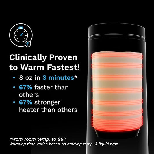 Baby Brezza Portable Warmer – 3X Faster Baby Bottle Warming - Travel Breastmilk and Formula Warmer - Safe, Even Heating - Up to 9oz - No Adapters, Green