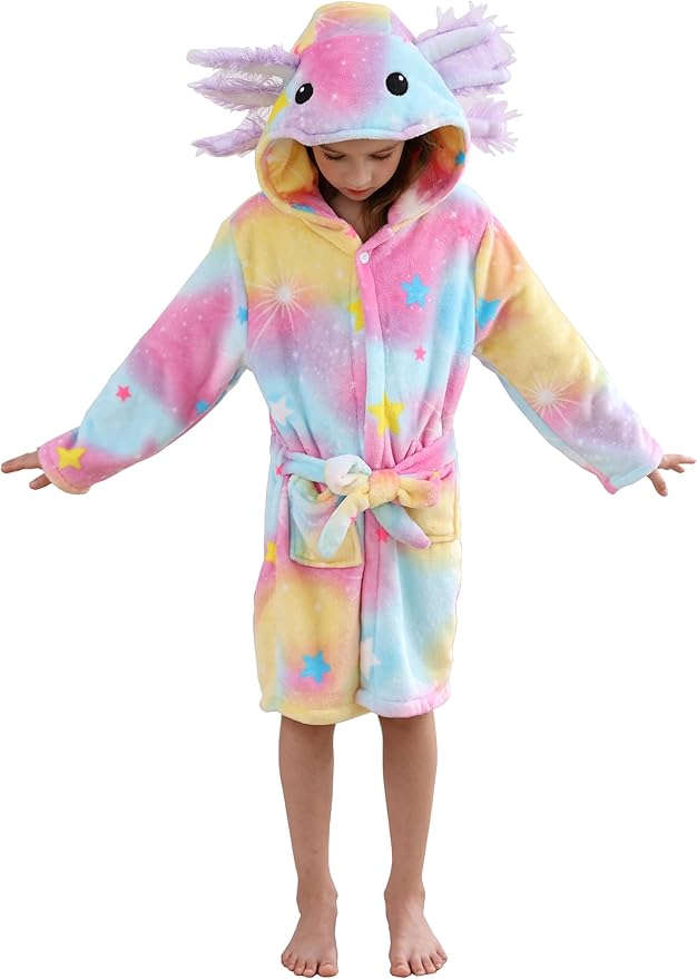 CuteOn Bathrobe for Women Soft Fleece Hooded Plush Loungewear