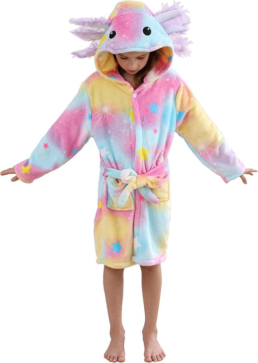 CuteOn Bathrobe for Women Soft Fleece Hooded Plush Loungewear
