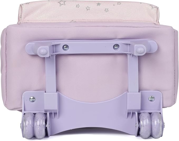kingdisen Kids Backpack for Girls Luggage School Trolley Bag with Lunch Box 3pc Set (HEY PURPLE)