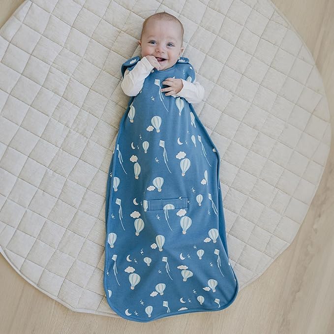 Woolino Toddler Sleeping Bag, 4 Season, Merino Wool and Organic Cotton, Baby Sleep Bag or Sack, 2-4 Years, Hot Air Balloon