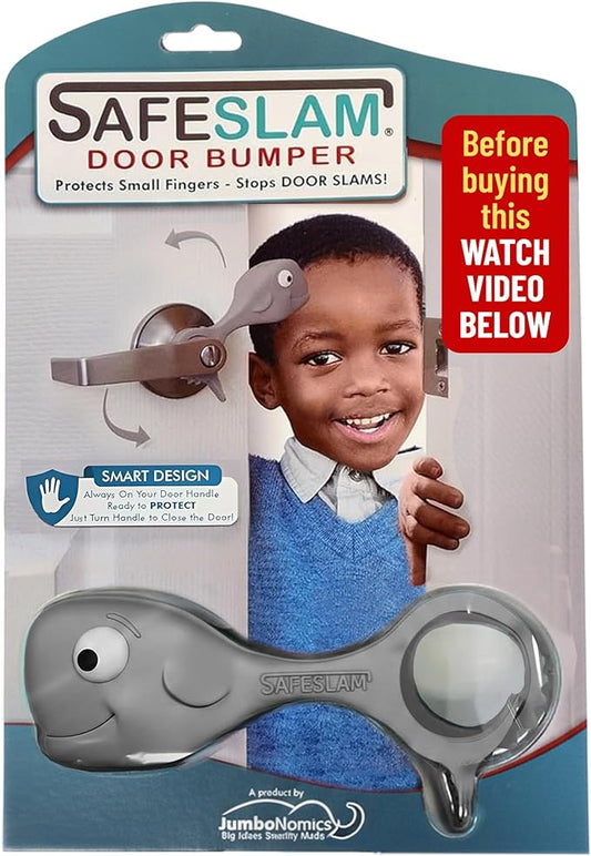 Baby Proofing Door Stopper, Door Pinch Guards Protect Child Fingers & PET Tails. Baby Safety Finger Protectors Prevent Pinch Injuries – Kids and Adults Love Whale Pinch Guard (Grey)