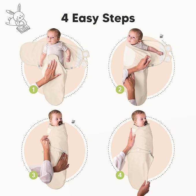 KeaBabies 3-Pack Organic Baby Swaddle Sleep Sacks - Swaddles for Newborns, Infant 0-3 Months, Baby Girls, Boys, Soft & Snug Newborn Sleep Sack, Nursery Swaddling Blankets (Bumble Bear)