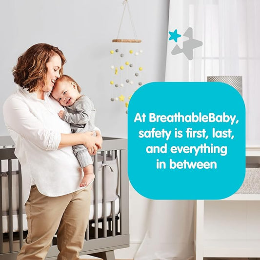 Breathable Mesh Liner for Full-Size Cribs (Gray, 11')