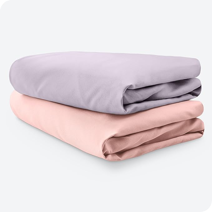 Bare Home 2-Pack Fitted Crib Sheets - Premium 1800 Ultra-Soft Microfiber - Breathable - Baby Sheet - for Boys & Girls - Fits Standard Crib and Toddler Mattresses (Pink Slipper/Lilac)