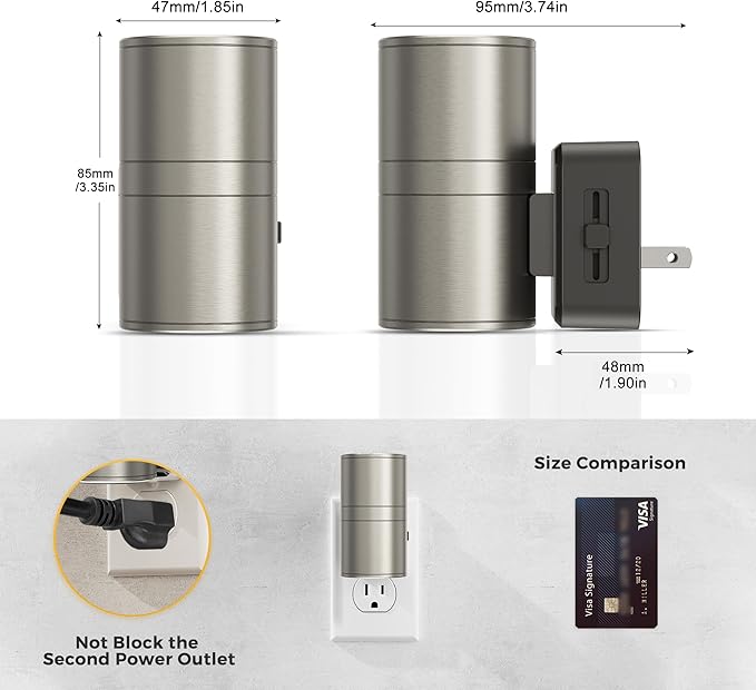 L LOHAS LED Night Light, Dimmable Night Lights Plug into Wall, Metal-Shade Nightlight for Adults, Automatic Nightlights, Light Sensor,Soft White 3000K, Nightlight Plug in for Hallway Bedroom [2 Pack]