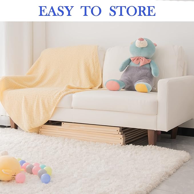 Wooden Baby playpen with Door, Play Fence for Babies, Kids Safety Play Center Yard,Playpen with gate for Infants and Babies,Extra Large Playard, Anti-Fall Playpen… (59.05"x 78.80"x24)