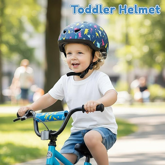 Toddler Bike Helmet with Gloves and Backpack Set, 3 Sizes for Baby Infant to Kids Ages 1-3 3-5 5-8+, Adjustable Boys Girls Bike Helmet for Bicycle/Scooter/Skateboard/Roller Skate
