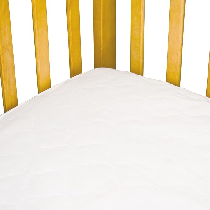 Sealy Baby Stain Protect Antimicrobial Fitted Waterproof Infant Crib Mattress Protector Pad and Toddler Bed Cover, Durable and Comfortable Topper, Machine Washable & Dryer Friendly, 52” x 28”- White