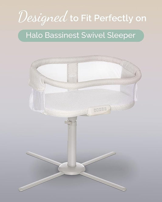 Bassinet Fitted Sheets Compatible with Halo Bassinest Swivel Sleeper Mattress - Buttery Soft, Silky Comfort, Premium Stretchy Jersey Knit Bassinet Sheets - Pale Pink + Lavendar + Cloud, 3 Pack