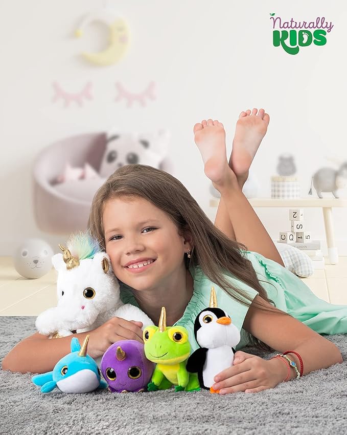 Naturally KIDS Toddler Unicorn Backpack w Plush Unicorn Toys, Gifts for 2-5 Year Old Girls, Toddler Backpack