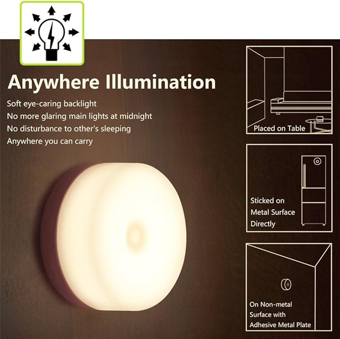 RTSU Rechargeable Mini Touch Night Light, Wireless LED Lamp for Kids - Portable, Dimmable Nursery Lamp
