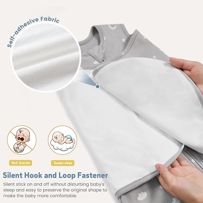 ZIGJOY Baby Swaddle Sleep Sack, 1.0 TOG Sleep Sack Swaddles for Newborns & infant 6-12 Months 100% Cotton Baby Wearable Blanket for Newborn Registry Essentials