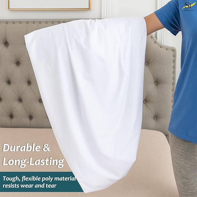 RV Bunk Mattress Protector Fitted Sheet Style 28x75 - Waterproof Vinyl Mattress Cover, Breathable, Bed Wetting & Spill Protection, Fits Mattresses up to 9" Deep (White)