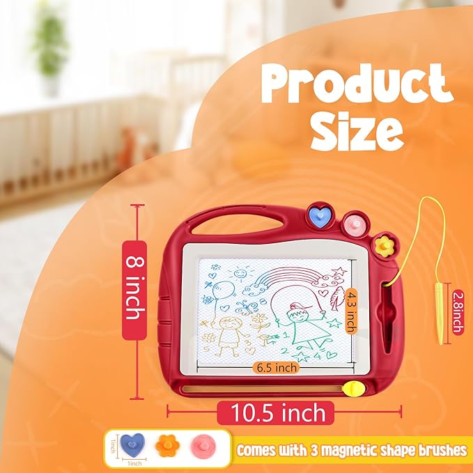 Daisiki Magnetic Drawing Board, Toddler Toys for Age 1 2 3 Boys Girls, Toddler Drawing Board, Birthday Easter Christmas Halloween Kids Toy Gifts for Boys and Girls