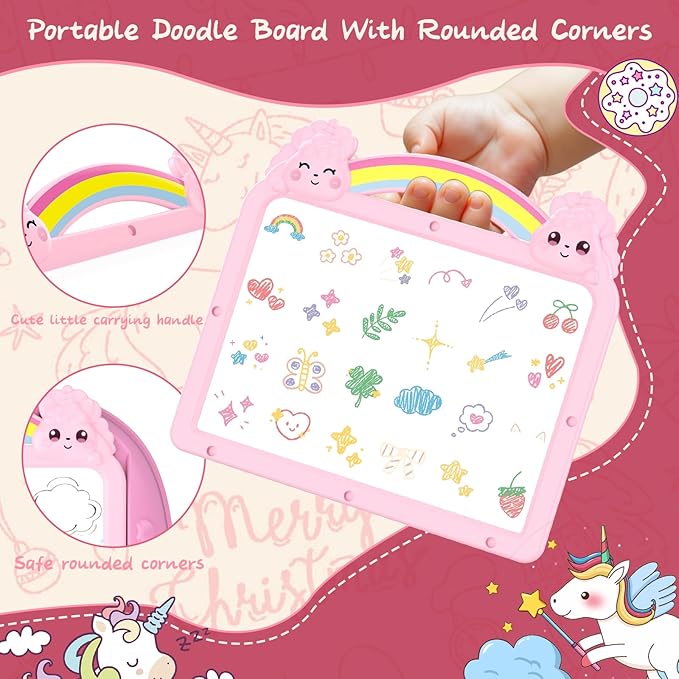 Gifts for 1-2 Year Old Girls, Toddlers Unicorn Toys with Magnetic Letters and Numbers, Portable Preschool Learning and Educational Toys for 1-2 Year Old Toddler Girl Birthday Christmas Gifts(Pink)