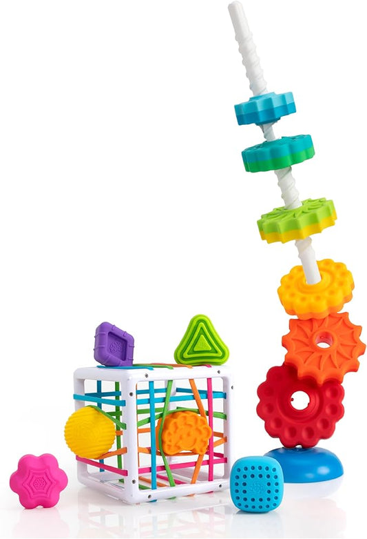 Sensory Stack & Sort Set SpinAgain & InnyBin Bundle, Baby and Toddler Toys