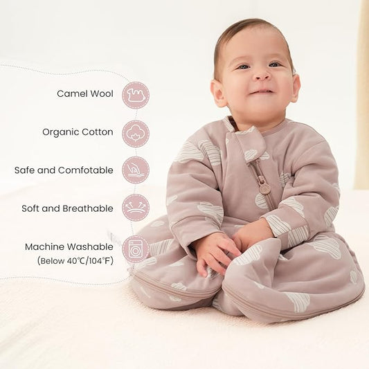 kaiya baby Unisex Sleeping Bag for Babies and Toddlers 1.0 Tog Sleep Sack 6-18 Months, Baby Sleep Sack, Newborn Sleep Sack, Wearable Blanket Baby, One Piece with Sleeves, Gifts for Baby, Pink