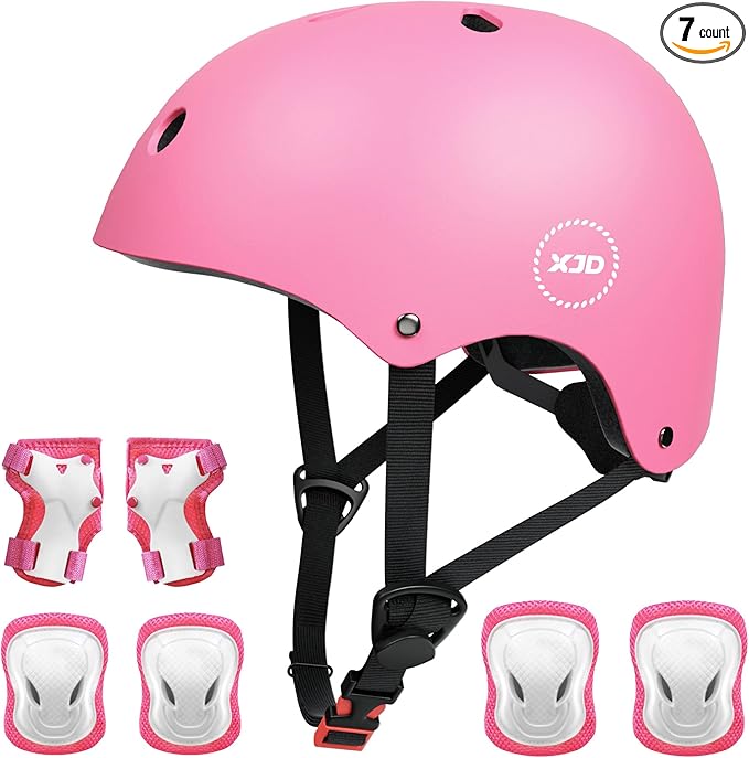 XJD Kids Bike Helmet,Multi-Sport Protective Gear Set for 3-5-8-14 Years Boys Girls with Knee and Elbow Pads Wrist Guards fit Roller Skates,Cycling,Skateboarding,Christmas Birthday Gifts for Kids