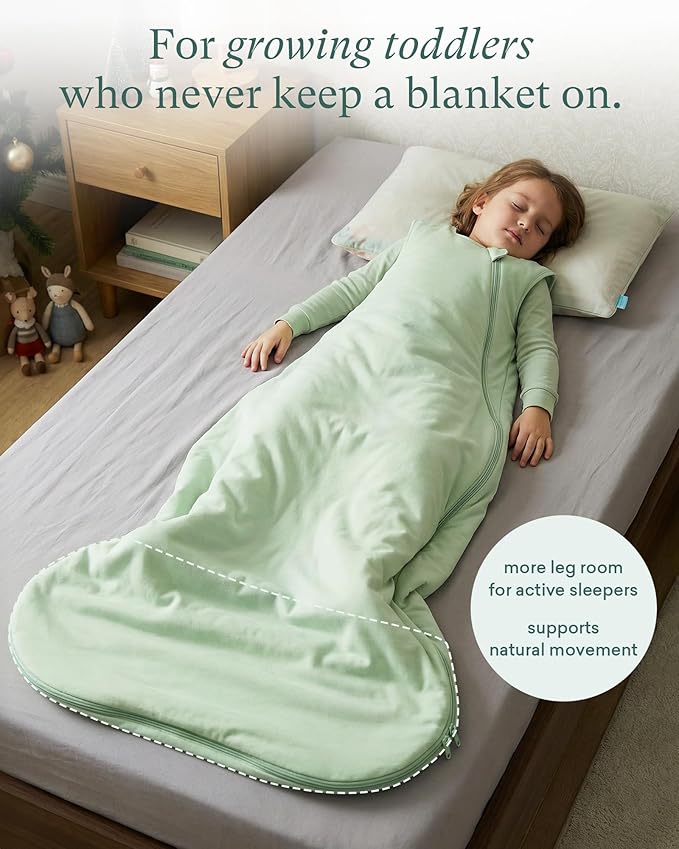 PurComfy Extra-Long Toddler Sleep Sack, Premium Bamboo Viscose Warm Sleeping Bag Supersoft 1.0 TOG Wearable Blanket 3T-4T-5T
