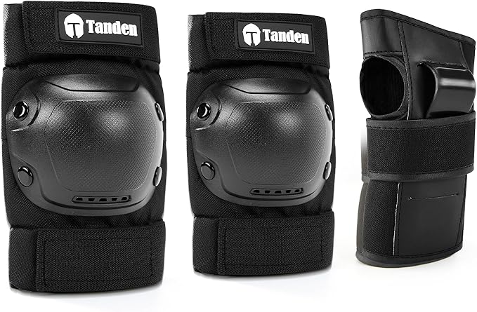 Skateboard Protective Gear Knee Pads and Elbow Pads Set, Elbow and Knee Pads for Roller Skating Wrist Guards Skateboarding Pads