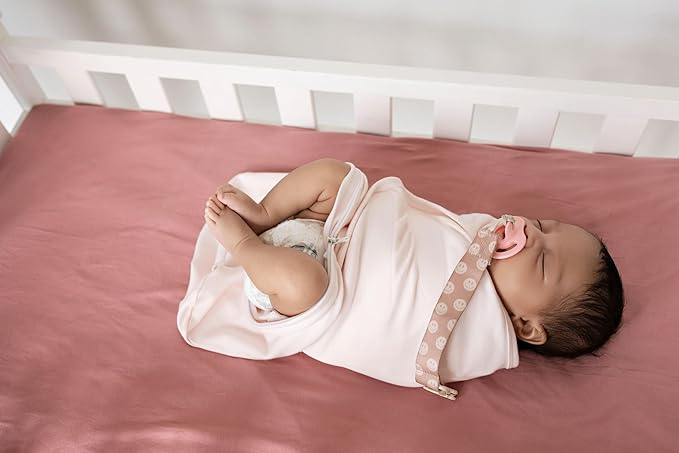 LullaBaby "Double Dream Swaddle: Exclusive Dual Wing Design, Pediatrician-Endorsed, Ultra-Soft Cotton, 2-4 Months, 12-20 lbs - Primrose Pink