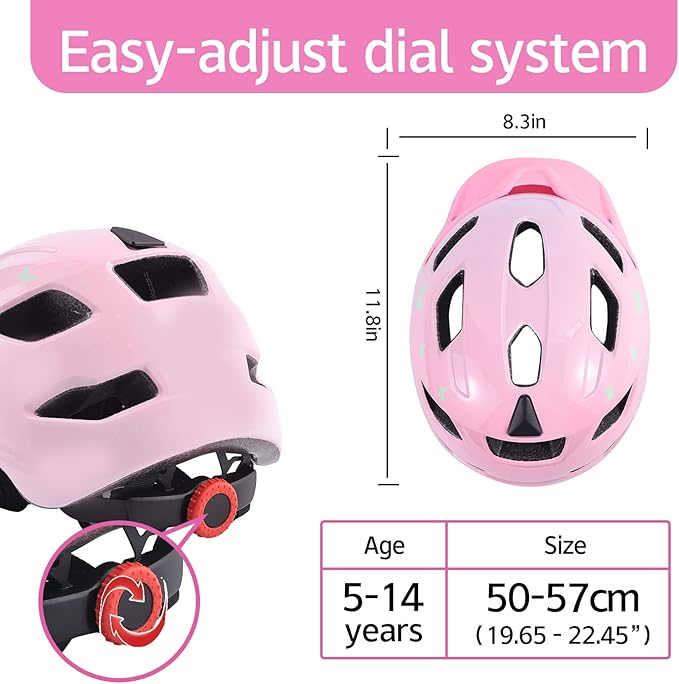 Kids Helmet, SIFVO Kids Bike Helmet Boys and Girls Bike Helmet with Cool Visor Helmet for Kids 5-14, Kids Bike Helmets Youth Bike Helmet Adjustable & Lightweight 50-57cm
