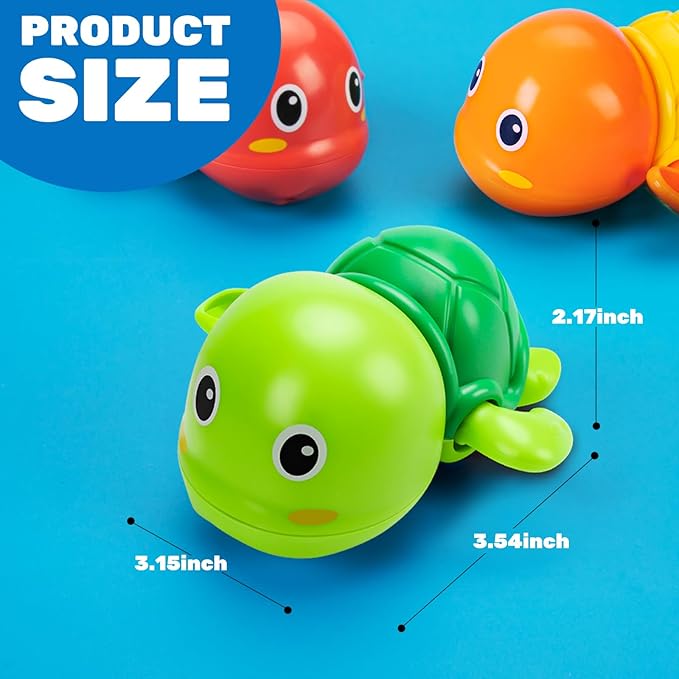Bath Toys, 6 Pack Swimming Turtle Baby Bath Toys for Toddler 1-3, Water Pool Floating Wind Up Toys for 1 Year Old Boy Girl Gifts, Infant Toddlers Kids Bathtub Toys