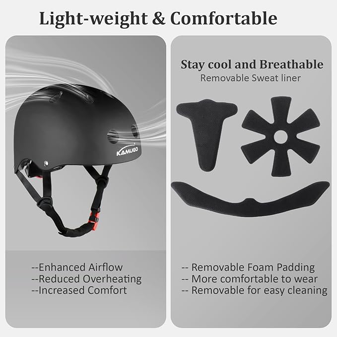 KAMUGO Kids Adjustable Helmet, Suitable for Toddler Kids Ages 2-14 Boys Girls, Multi-Sport Safety Cycling Skating Scooter Helmet
