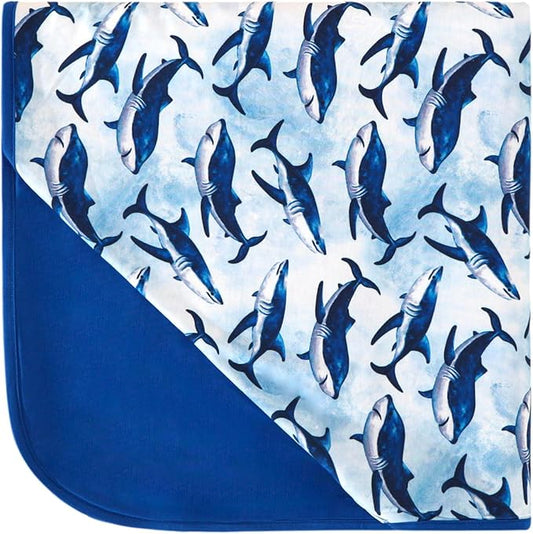 Premium Baby Blankets, Soft Viscose from Bamboo Blanket for Boys and Girls, Nursery Crib Bedding Quilt for Newborn and Toddler, Cooling for Hot Sleepers 50'' x 50'' Shark