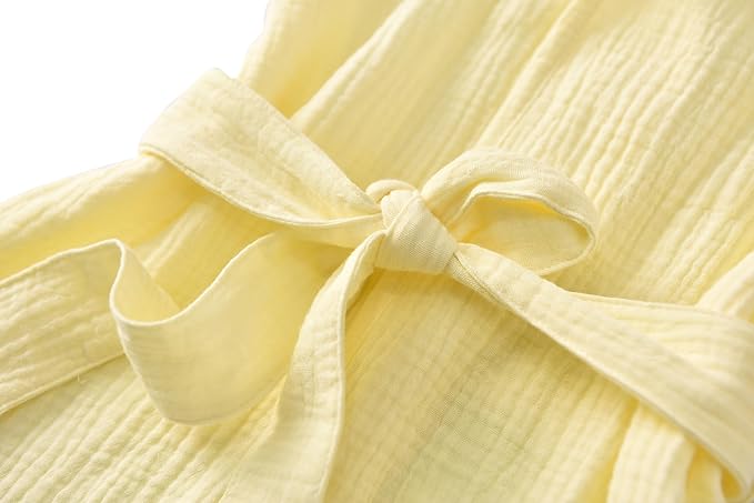 Organic Cotton Toddler Bathrobe, Soft and Breathable Baby Robe for Kid, Boy& Girl Hooded Robe Muslin