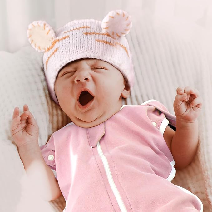 2-Pack Transitional Swaddle Sleep Sack - Arms Up Swaddle 6-9 Month, Baby Swaddles for Newborn, Cuff Removable Design, Pink Bunny Breathable Baby Sleep Sacks with 2-Way Zipper