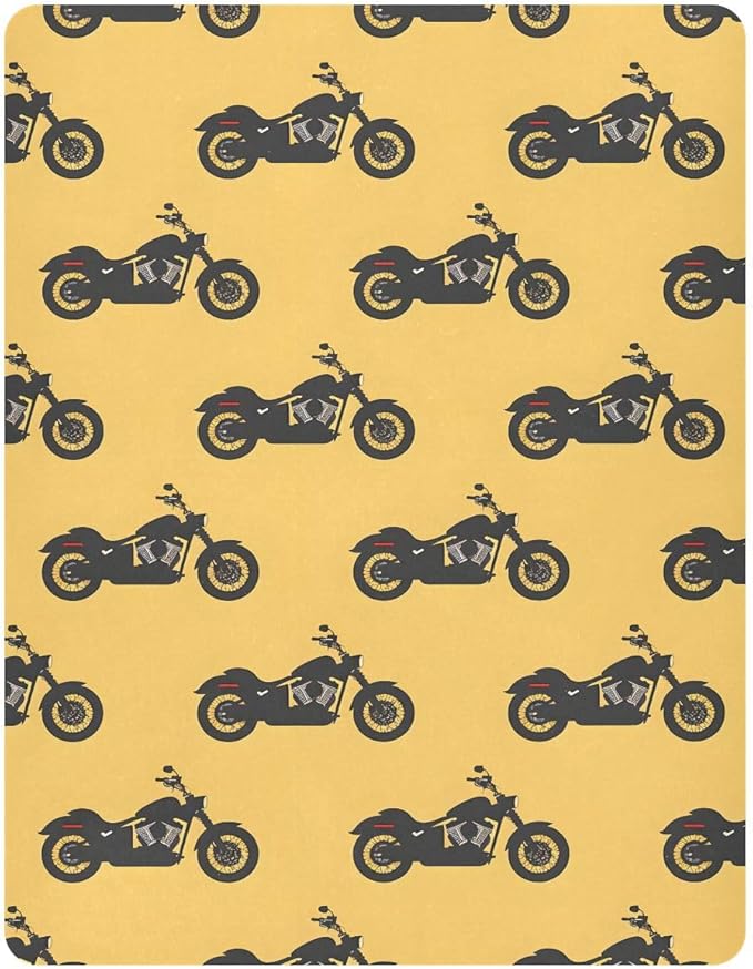 Baby Crib Sheets Fitted Crib Sheet Standard Crib and Toddler Mattress for Boys Girls 39 * 27in Pink Starfish Shell Pattern (Motorcycle Silhouettes On Yellow, Small)